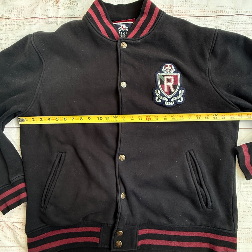 Vintage Vintage USA Rugby 1897‎ Mens Black Varsity Jacket Size 4XL - Picture 6 of 10